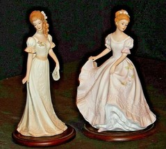 Victoria and Lady Caroline Signed “Mizuno” Homco 1991/1993 Figurines AA2... - $125.95