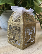 Gift Boxes Bridal Shower Anniverary Birthday Wedding Favor (75,Glitter Gold) - $36.00