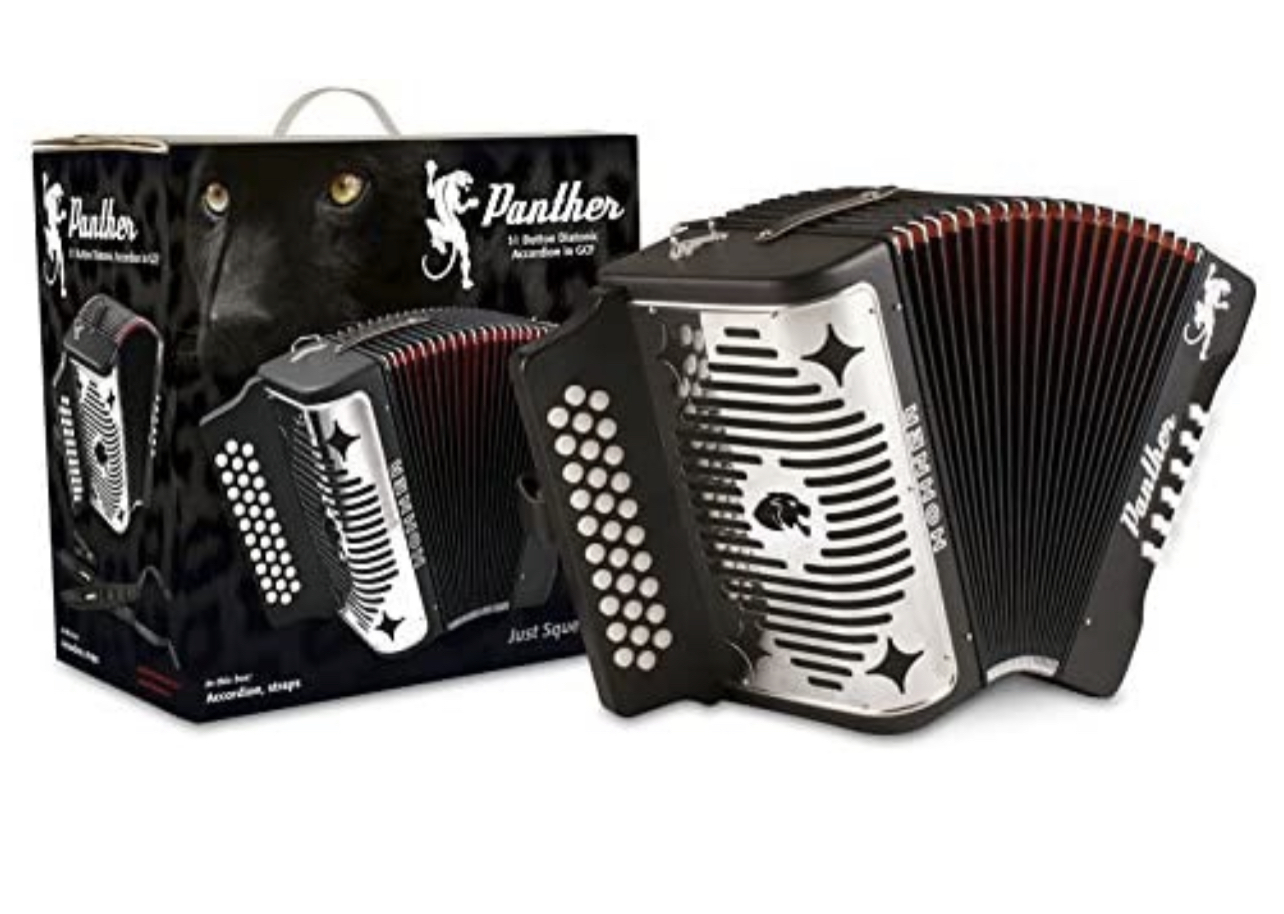Hohner Panther 3100GB G/C/F 3Row Diatonic Accordion Black NEW