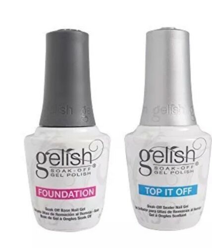 Harmony Gelish Soak-Off Foundation BASE + TOP It Off DUO 0.5oz - New Packaging