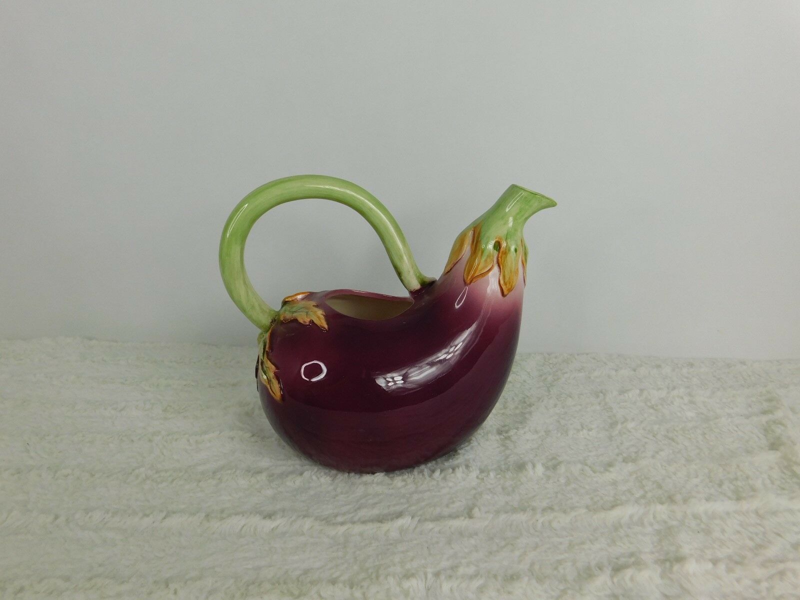 Primary image for 1989 FITZ & FLOYD PITCHER JUG WATER JUICE PITCHER EGGPLANT PURPLE 1.5 QT NICE