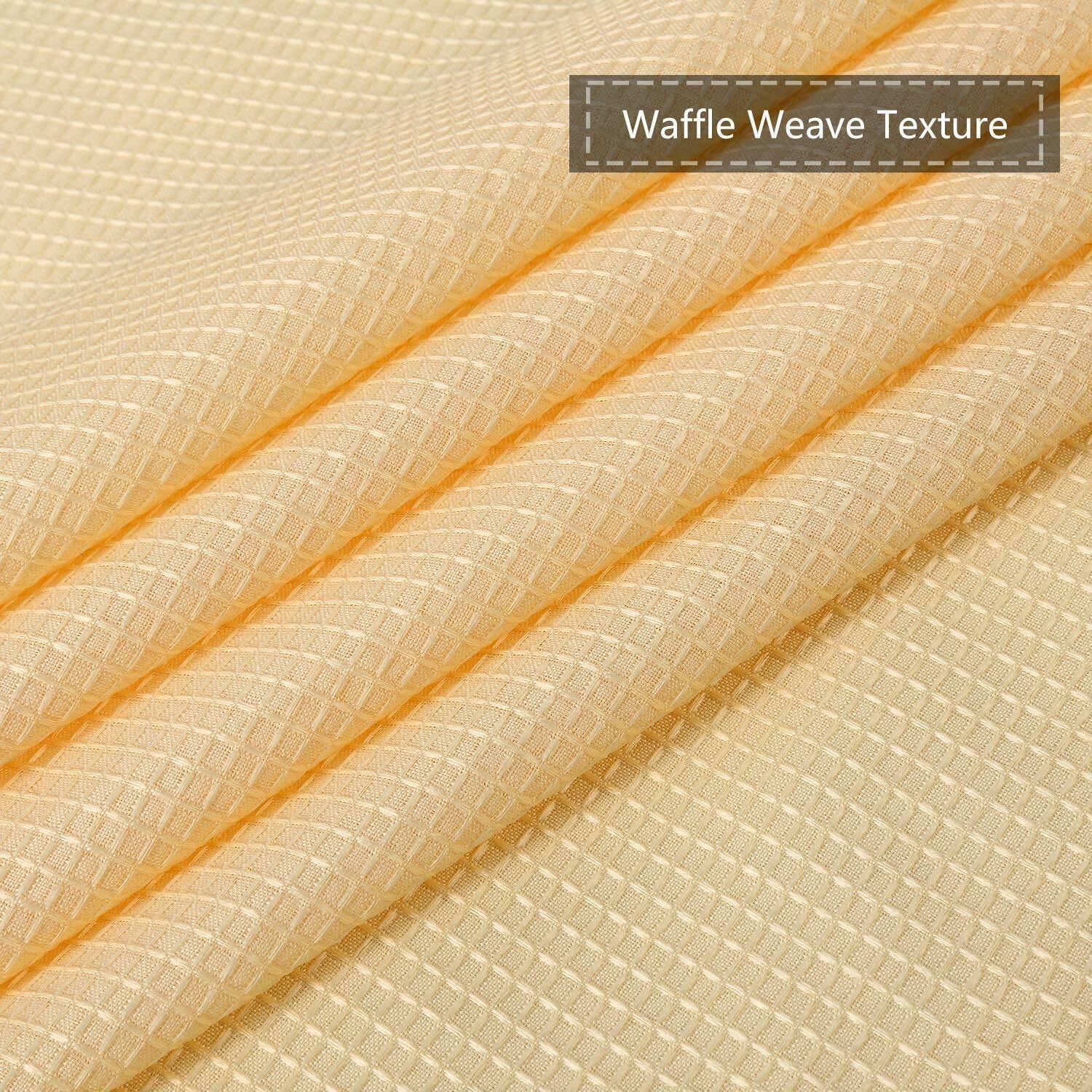 Yellow Waffle Weave Elegant Farmhouse WaterRepellent Fabric Shower Curtain Shower Curtains