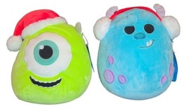 Disney Squishmallows Christmas Monsters Inc Plush Set 8" Mike Sulley Winter NWT - $47.63