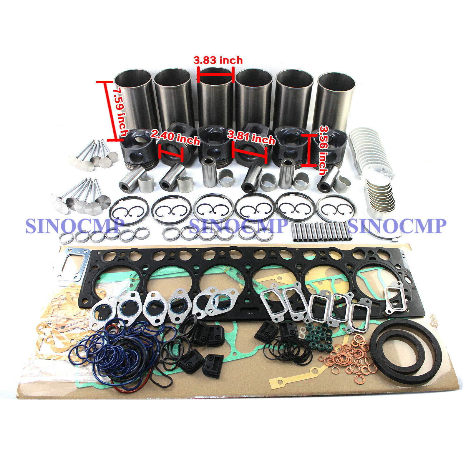 D6D D6E Engine Overhaul Rebuild Kit For Volvo EC210B Excavator Skid ...