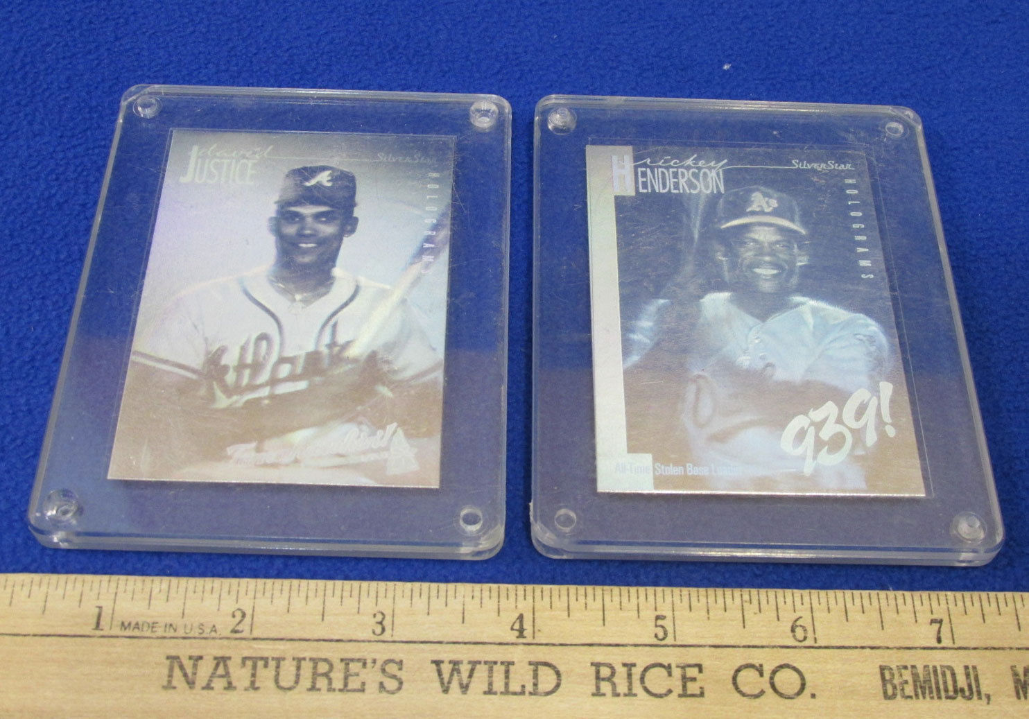 Atlanta Braves Holographic Baseball Cards Rickey Henderson 90 David