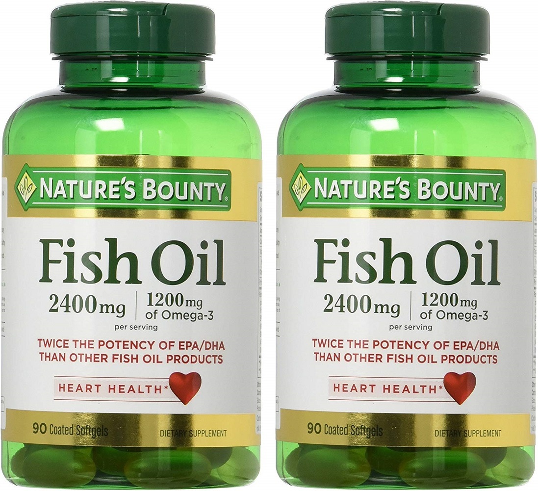 Natures Bounty Fish Oil 2400 mg Double Strength Odorless 90 Softgels