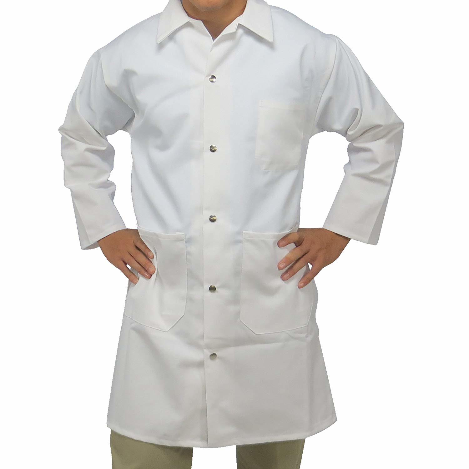 UltraSource Long Sleeve Smock/Lab Coat, Unisex, Medium, White Dress