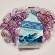 Pink Glass Gems, Colored Marbles, Vase Filler, Purple Clear Pebbles, Soil Topper image 1