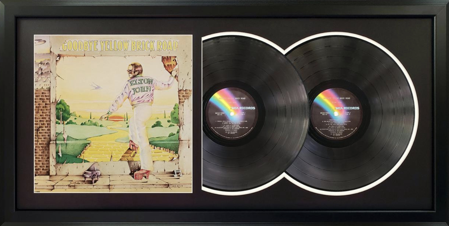 "Goodbye Yellow Brick Road" with Original Album-17.5x34.4 Framed Double