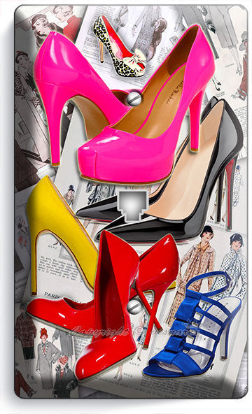 HOT PINK HIGH HEEL SEXY SHOES PHONE TELEPHONE PLATE COVER NEW BEAUTY SALON DECOR