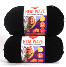 2 Red Heart 3.5 Oz Heat Wave Summer Night Black Medium 4 100% Acrylic Yarn