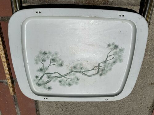 Details about   VINTAGE Metal TV Snack Tray Folding Tables Mid Century MCM  asian tree cart 
