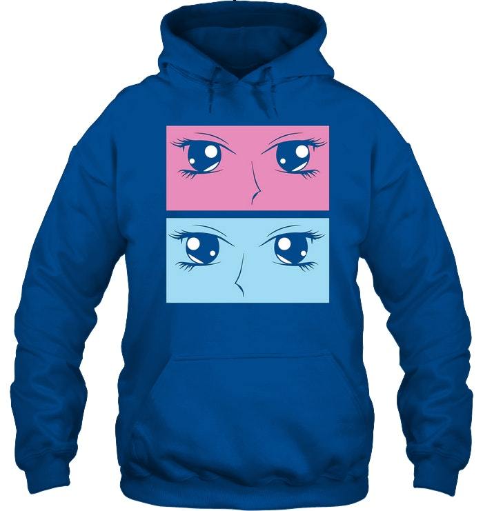 Anime Eyes Aesthetic Vaporwave Hoodie Retro 1990s 1980s Tee - Hoodies & Sweatshirts