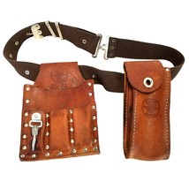 Leather Klein Tools Pocket Pouch Electrician Lineman Model 5127T And 5137 W/Belt - $59.99