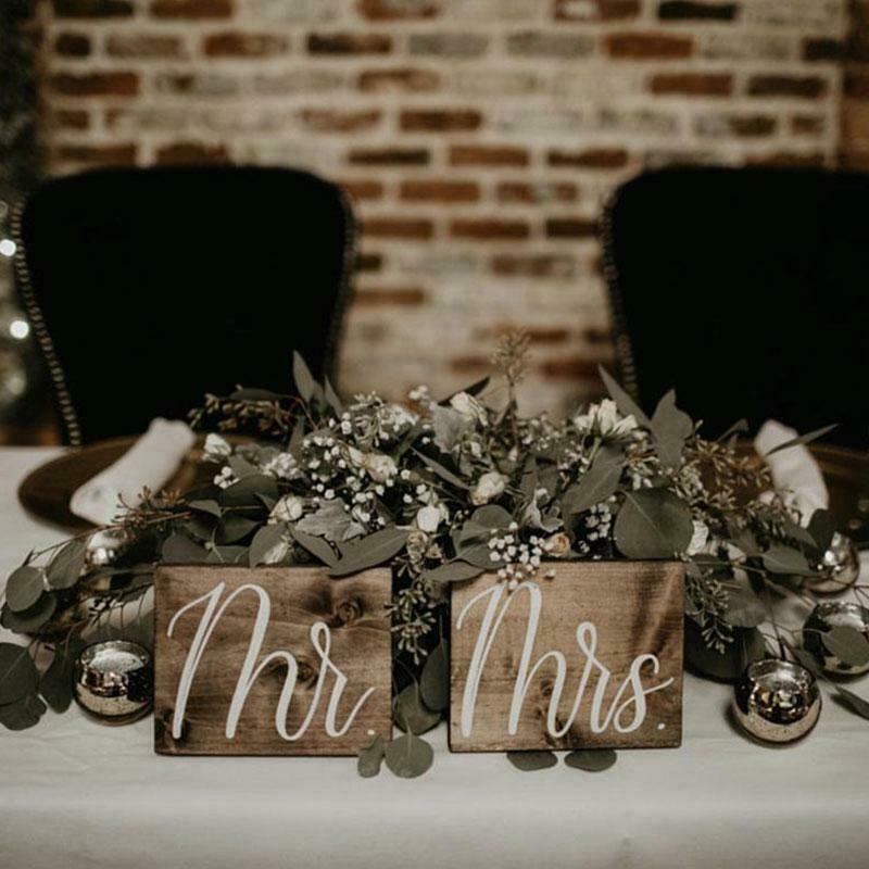 Shipped from USA Personalized Mr and Mrs Sweetheart Table Sign Set Wooden Weddin