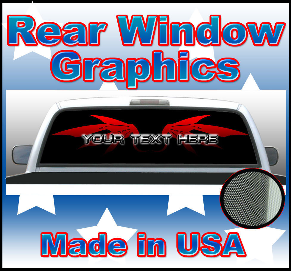 Your Text Here CUSTOM See Thru Rear Window Perforated Graphic Truck 22