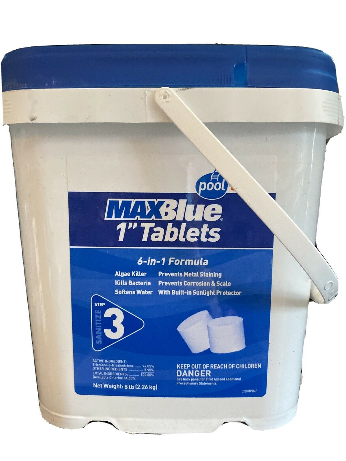 Pool Time MaxBlue 3" Chlorine Tablets Chlorinating 5 Lbs 22801PTM FREE