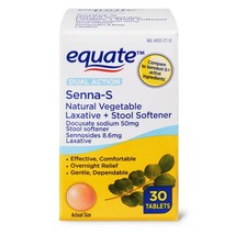 Equate Dual Action Senna-S Natural Vegetable Laxative + Stool Softener, 30 CT..+ - $15.99