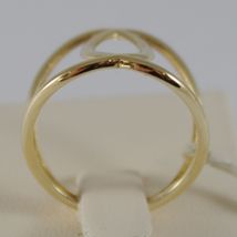 SOLID 18K YELLOW GOLD BAND DOUBLE HUG WIRES RING LUMINOUS SMOOTH, MADE IN ITALY image 3