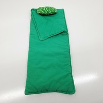 Vintage Baby Doll or barbie Sleeping Bag green 15&quot; x 7&quot; (fh) - $14.90
