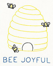 Jack Dempsey Needle Art Bee Joyful 8in x 10in Sampler - $5.19