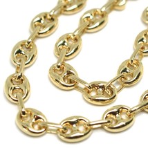 18K YELLOW GOLD SOLID MARINER BRACELET BIG 6 MM, 8.3 INCHES, ANCHOR ROUNDED LINK image 2