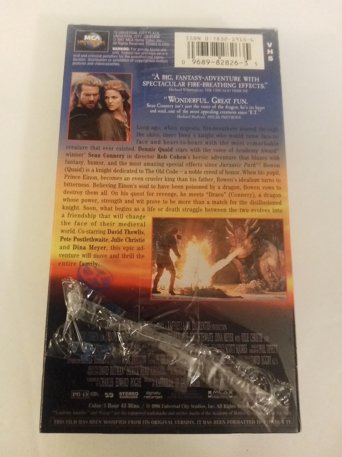 Dragonheart 1996 Sean Connery VHS Video Cassette Like New Condition ...