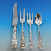 Rose by Stieff Sterling Silver Flatware Set For 12 Service 48 Pieces Repousse - $2,920.50