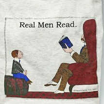Real Men Read Boy Tshirt Youth M Gray Edward Gorey 2003 Reader Book Fath... - $18.00