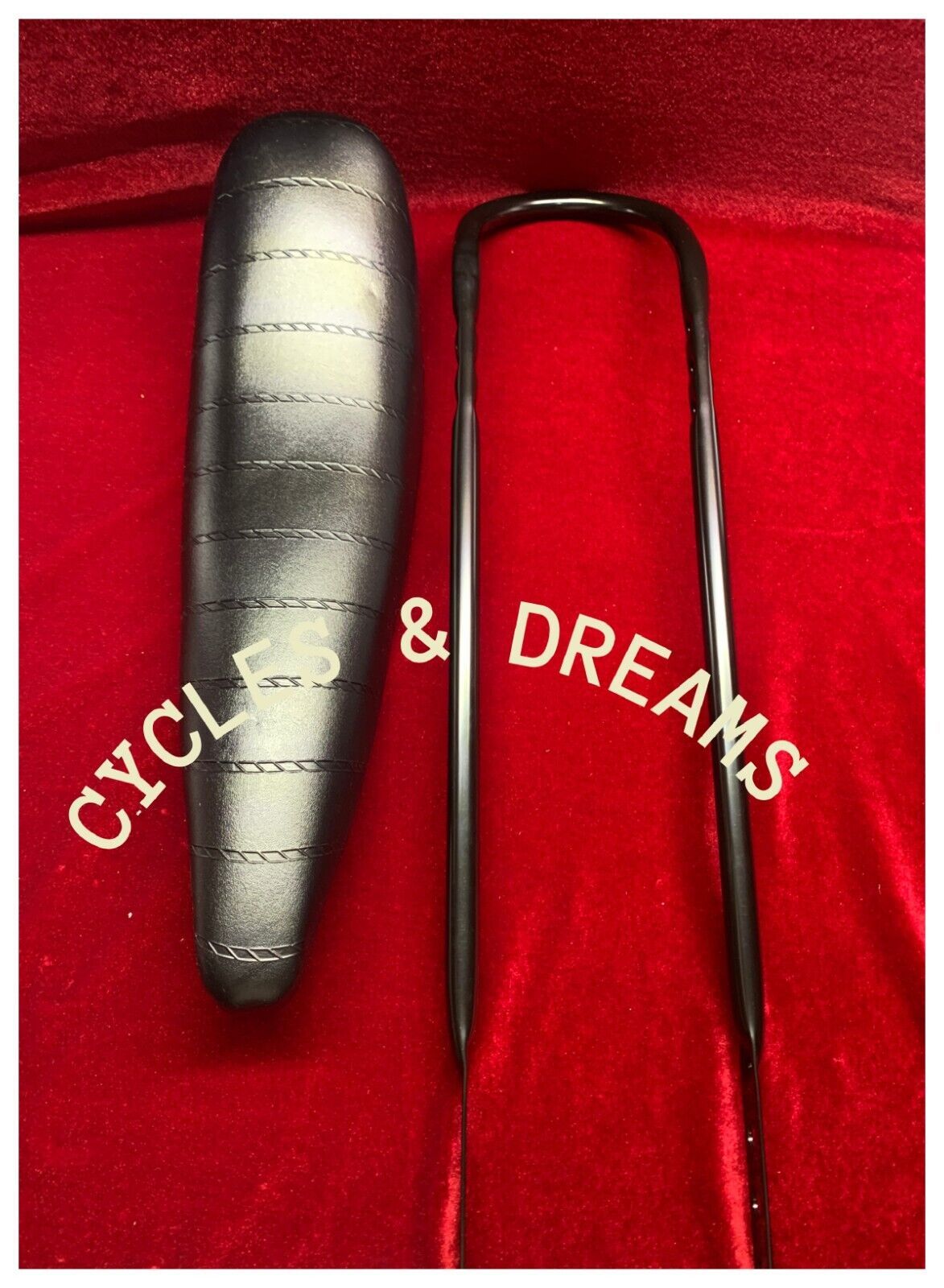 VINTAGE LOWRIDER BLACK SEAT & SISSY BAR, FITS 20" LOWRIDER BIKE