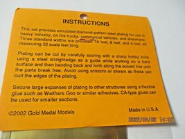 Gold Medal Models # 160-62 Diamond-Pattern Non-Skid Steel Plating N-Scale image 5