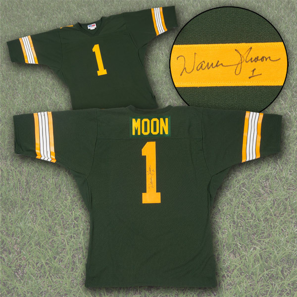 Warren Moon Edmonton Eskimos Autographed Custom CFL Football Jersey
