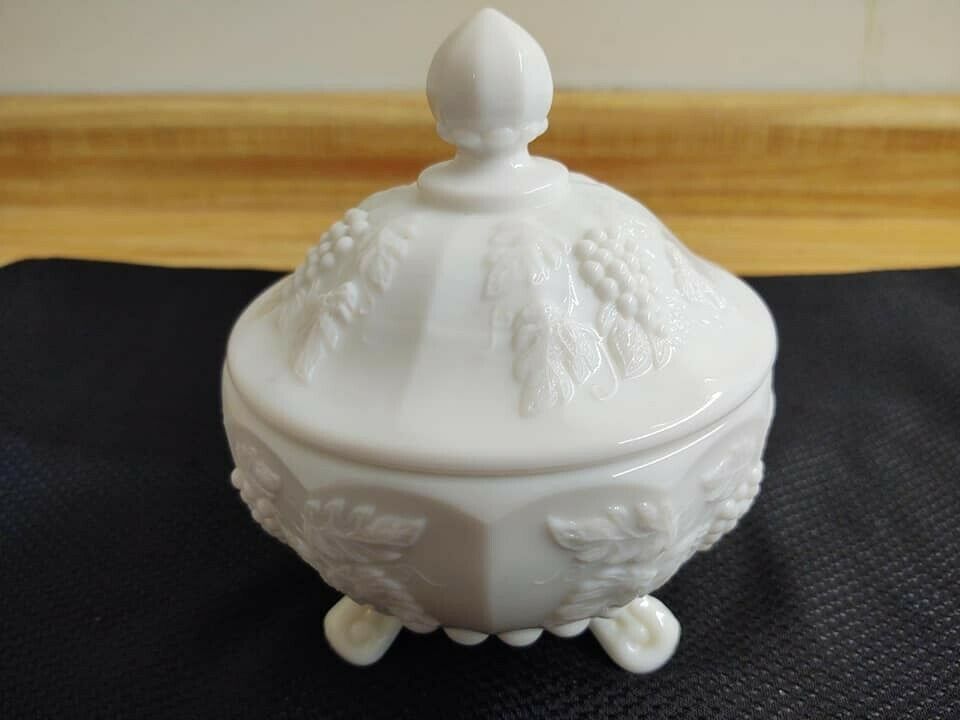 Westmoreland milk glass paneled grape tri and 50 similar items Westmoreland milk glass paneled grape tri and 50 similar items
