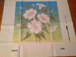 Embroidery Cloth DMC Printed Floral Liserons France Pastel Broder - $10.12
