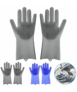 Rubber Scrubbing Reusable Silicone Dishwashing Gloves Washing Kitchen Ba... - $11.87