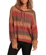 Volcom NUTMEG Women&#39;s Juniors&#39; Was It You Striped Hooded Sweater, US Medium - $47.52
