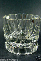 Vintage Heavy Clear Glass Candlestick Holder or Paperweight signed AVON Nice - $24.75