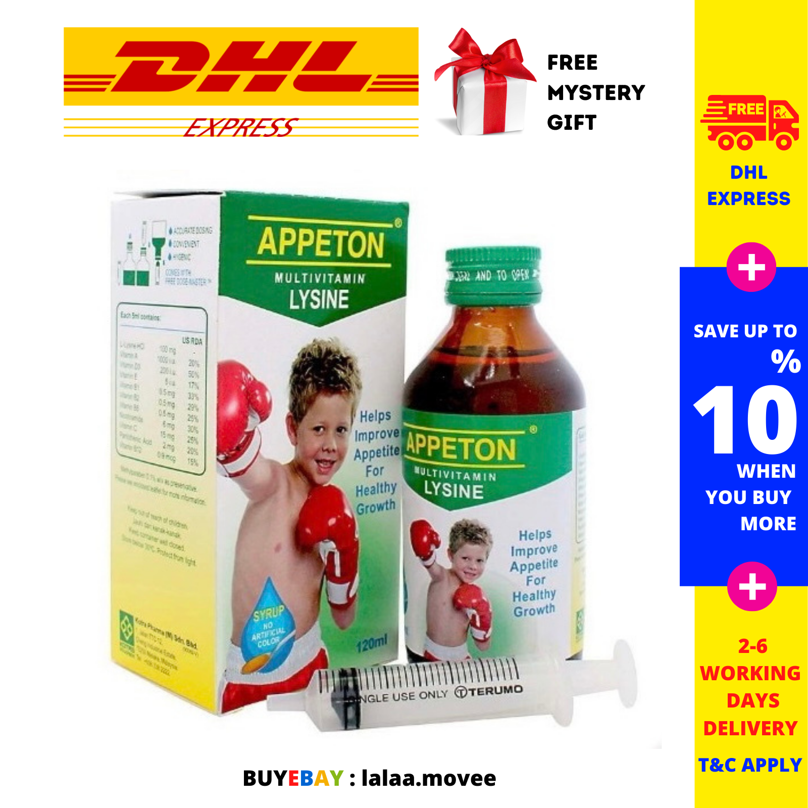 Primary image for 4 X APPETON Multivitamin Lysine (Syrup) Dietary Supplement For Children 120ml