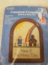 Hobby Kraft Counted Cross Stitch Kit HAVE A RAINBOW DAY Frame ! - $2.85