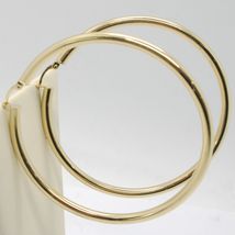 18K YELLOW GOLD ROUND CIRCLE EARRINGS DIAMETER 70 MM, WIDTH 3 MM, MADE IN ITALY image 3