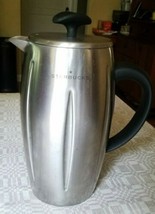 Starbucks Barista French Press Shiny Stainless Steel Insulated Coffee Maker 2003 - $45.46