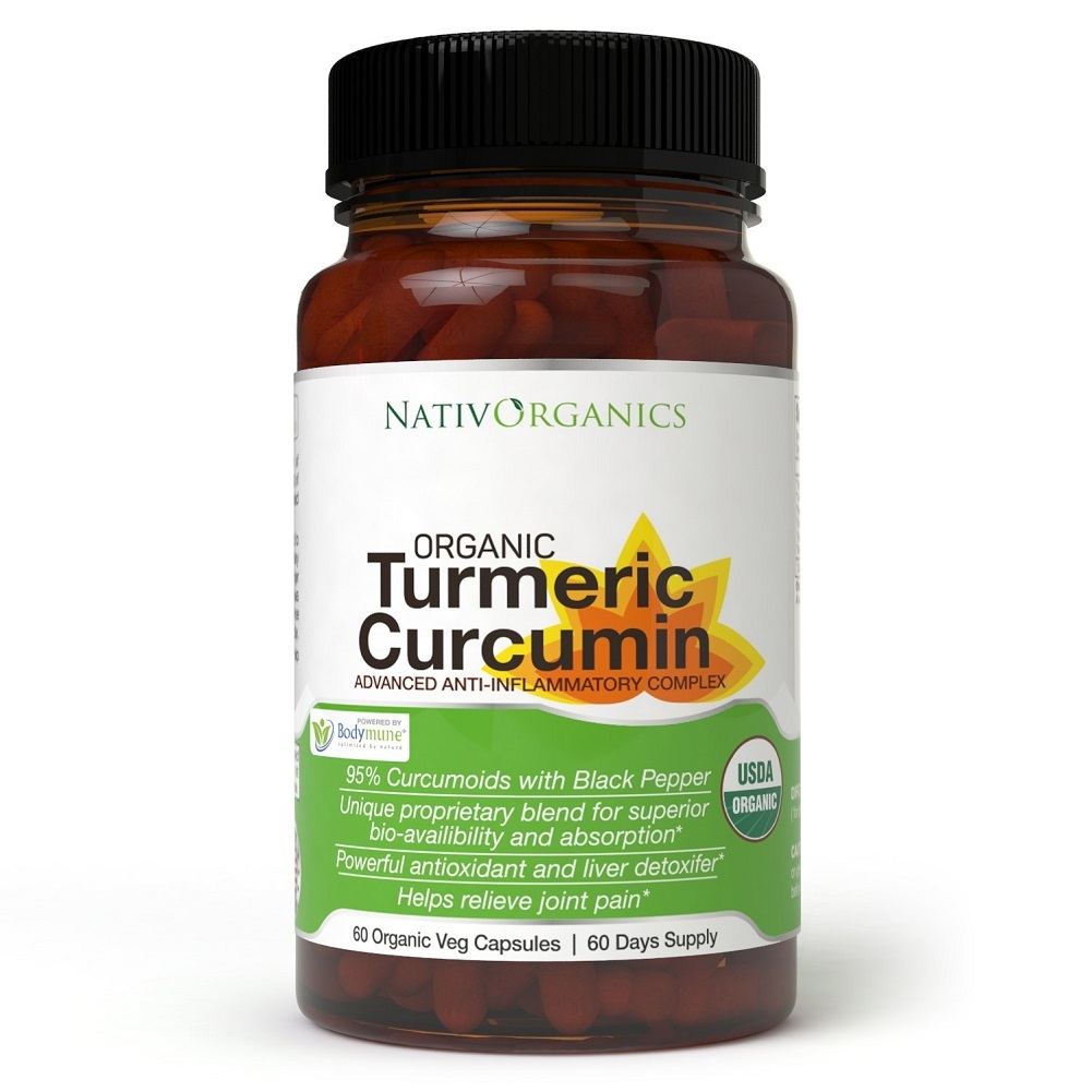 NativOrganics USDA Organic Turmeric Curcumin Bioperine 95% Curcumoids - 60 Caps