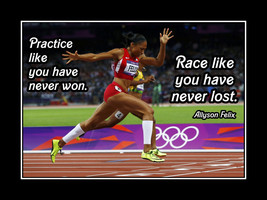 Allyson Felix Inspirational Running Quote Poster Print Motivation Gift Wall Art - $21.99+