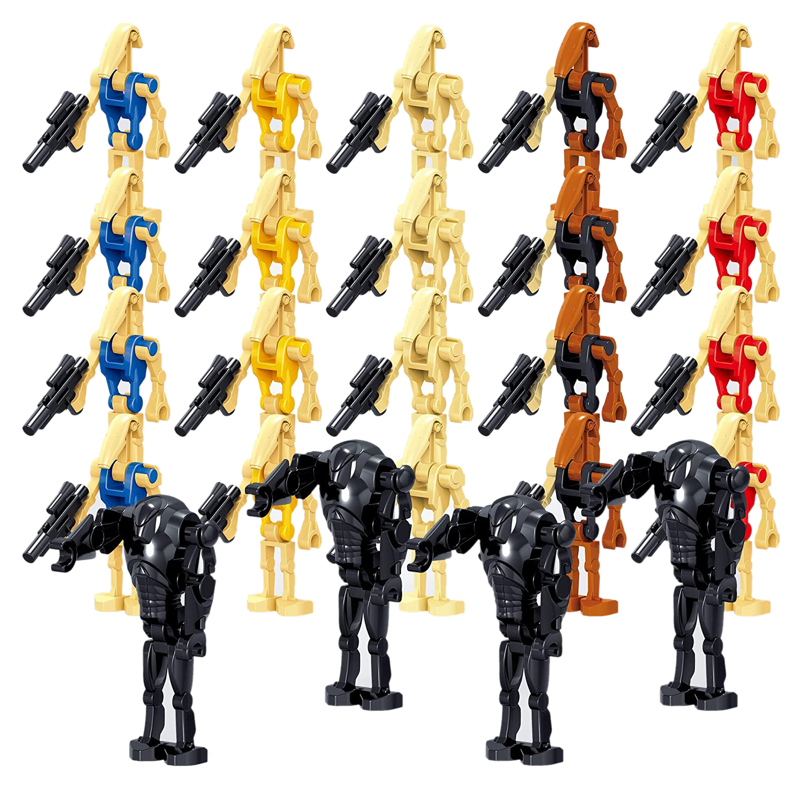 Sttar Wars Combat Battle droids with Weapons Set 24 Minifigure Building Blocks