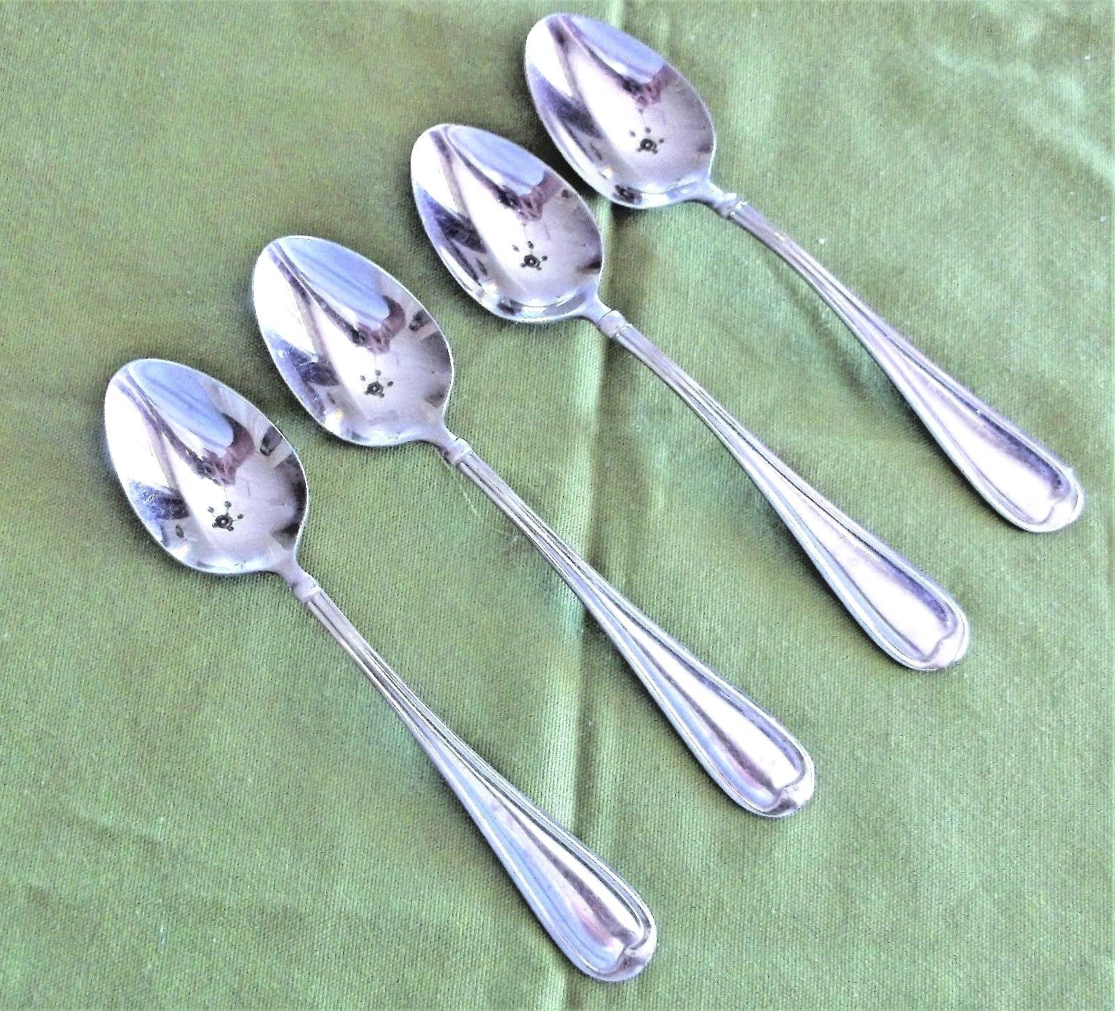 Cambridge Stainless 4 Teaspoons Allure Pattern 6 7/8" Glossy China GUC