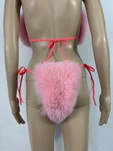 Fox Fur Bikini Double Sided Fur Two Pieces Bikini Fur Top And Panties Pink Color image 9