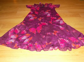 Girl's Size Large 10 Gap Kids Plum Purple & Pink Butterfly Print Summer Dress  - $22.00