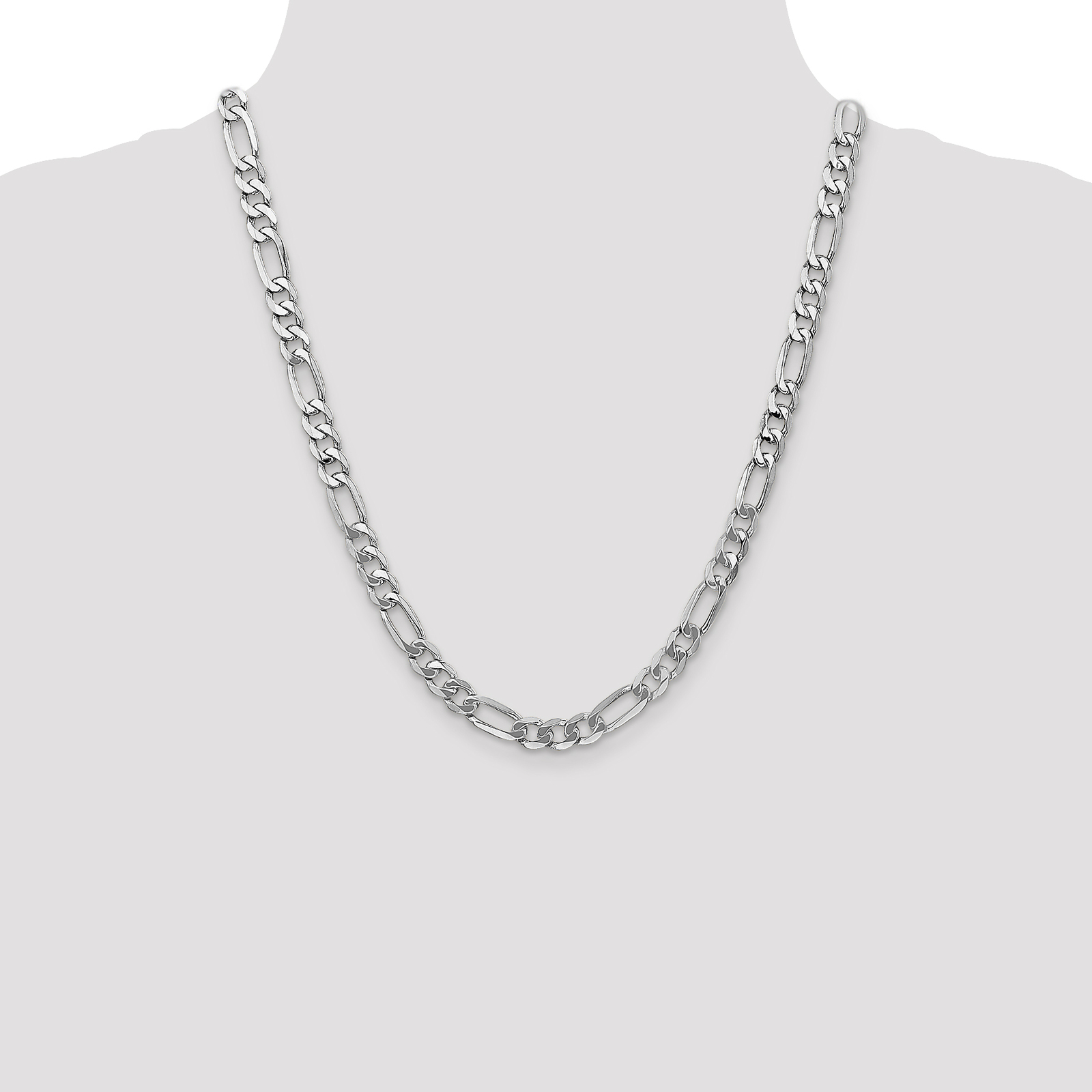 14k White Gold 7.0mm Figaro Chain Chains