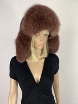 Fox & Mink Fur Hat Trapper Saga Furs Ushanka Brown Aviator Hat Lined With Mink image 2