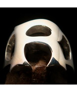 Excellent crafted Men&#39;s Initial Ring Bold Letter R Sterling Silver 925 - $49.00